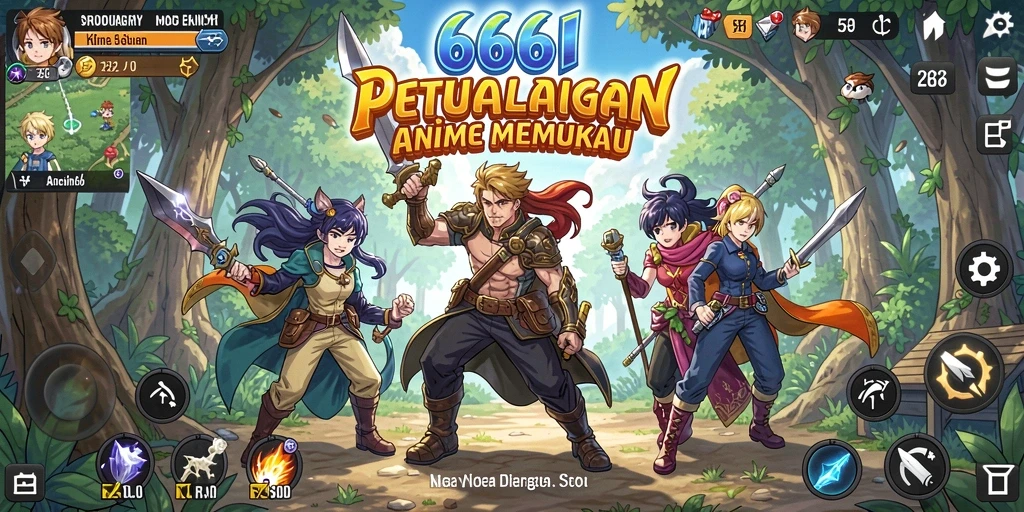 Tangkapan layar menampilkan aksi seru dalam permainan Anime.