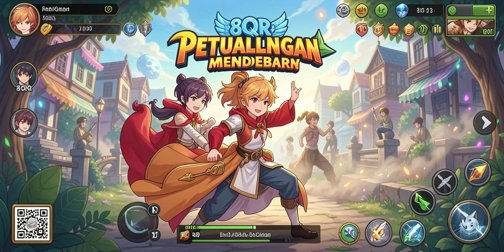 Tampilan gameplay 8QR yang menakjubkan dan penuh warna.