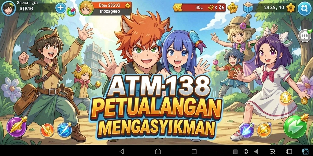 Screenshot gameplay <strong>ATM138</strong> menampilkan karakter anime yang menarik dan warna yang cerah.