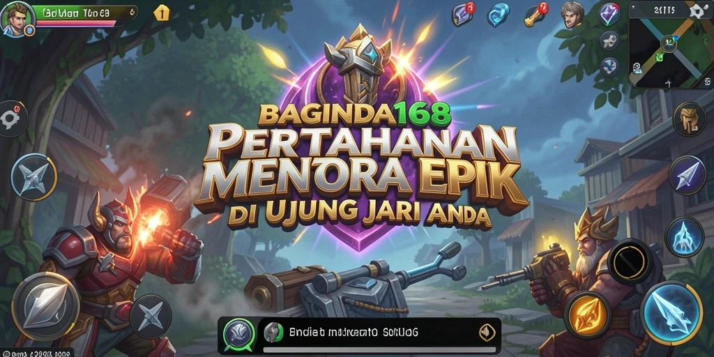 Gameplay seru Tower Defense di BAGINDA168, menara siap melawan musuh.