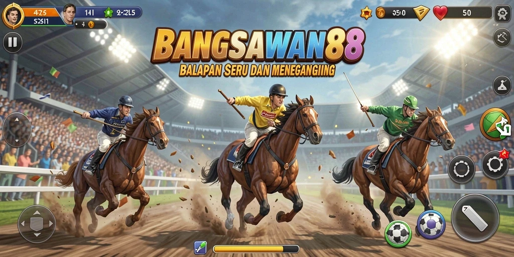 Tampilan gameplay BANGSAWAN88 yang menegangkan dan mengasyikkan di lintasan.