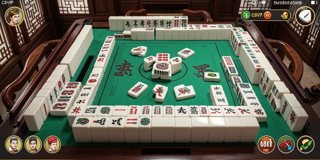 Tangkapan layar utama C8VIP menampilkan gameplay Mahjong yang menarik.