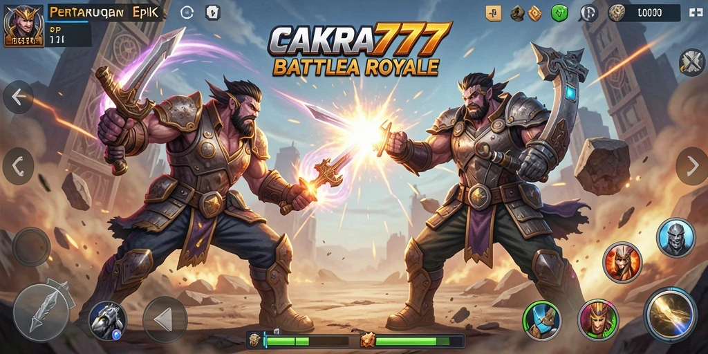 Gameplay menegangkan khas CAKRA777 dalam pertarungan Battle Royale.