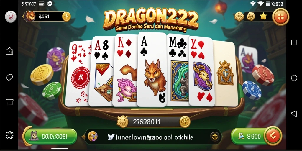 Tampilan gameplay seru dalam aplikasi domino DRAGON222.