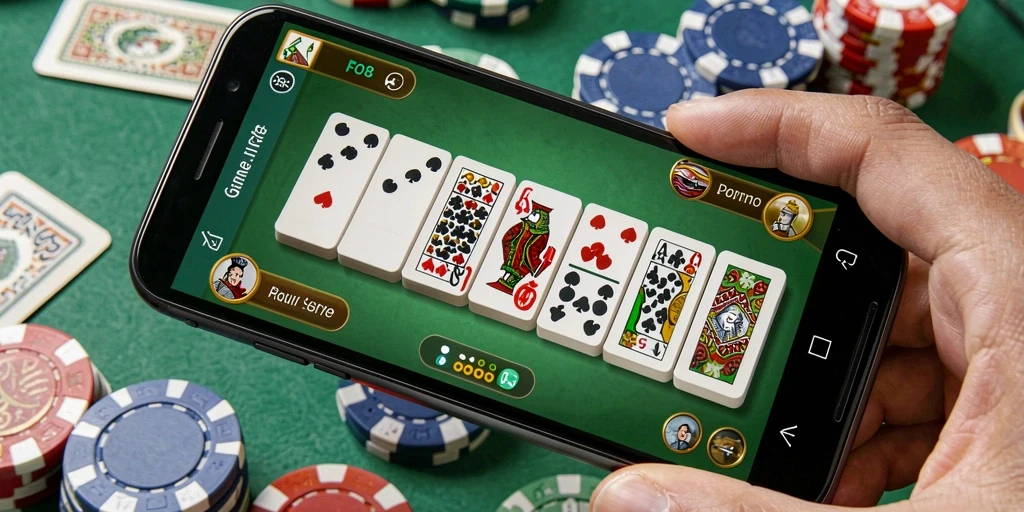 Screenshot gameplay Domino FO8 menunjukkan keseruan bermain dengan teman.