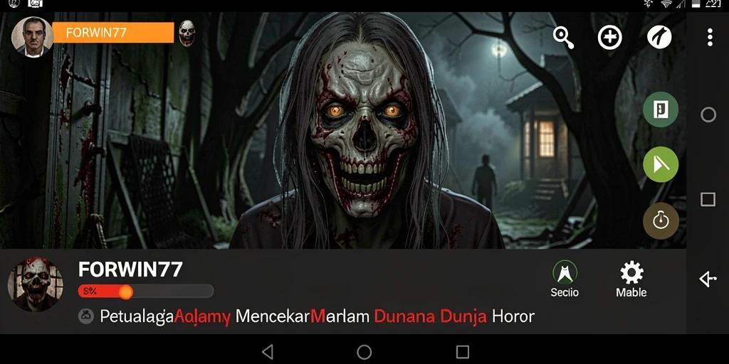 Gameplay FORWIN77 menampilkan momen mencekam dan atmosfer horor yang menggetarkan.