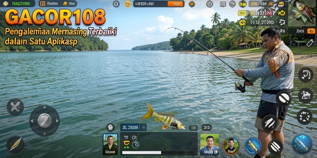 Tampilan gameplay GACOR108 dengan grafis memukau saat memancing.
