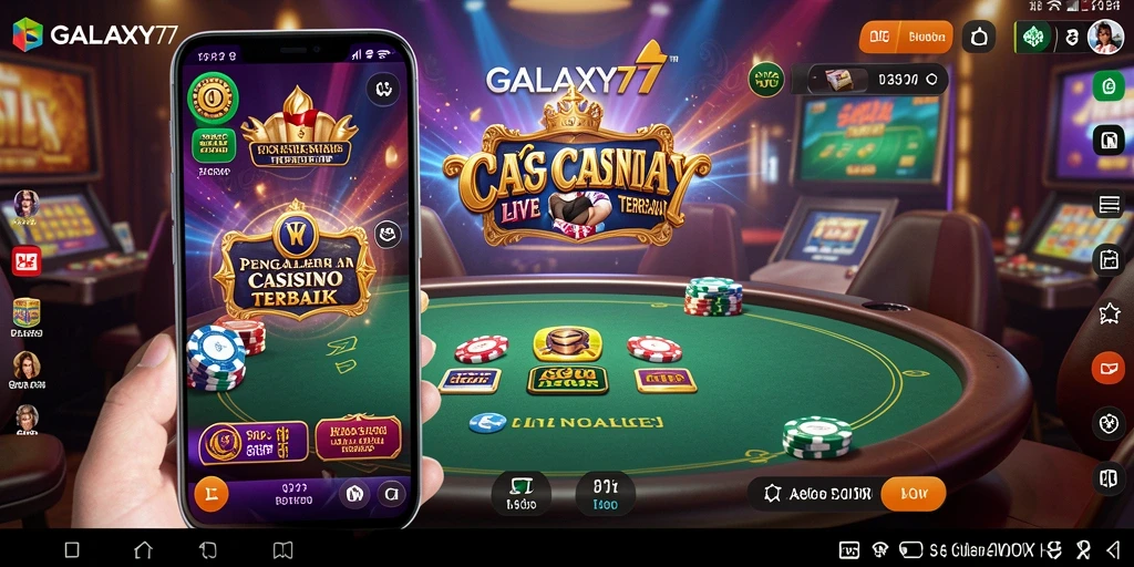 Tampilan gameplay Live Casino GALAXY77 dengan dealer profesional.
