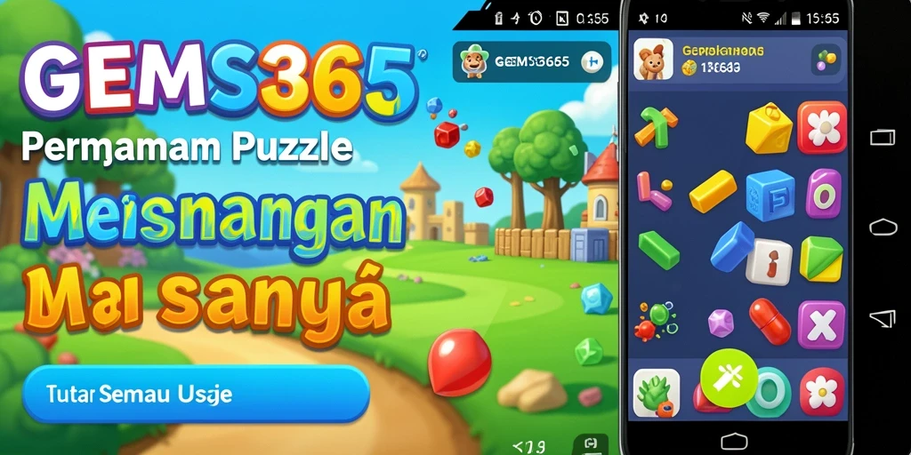 Screenshot GEMS365 menampilkan permainan Puzzle yang menantang dan menarik.