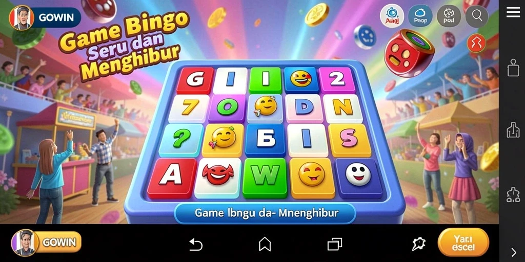 Tampilan screenshot GOWIN dengan aksi gameplay Bingo yang seru.