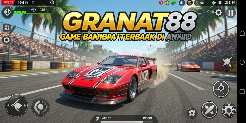 Tampilan gameplay balap yang mendebarkan di GRANAT88.