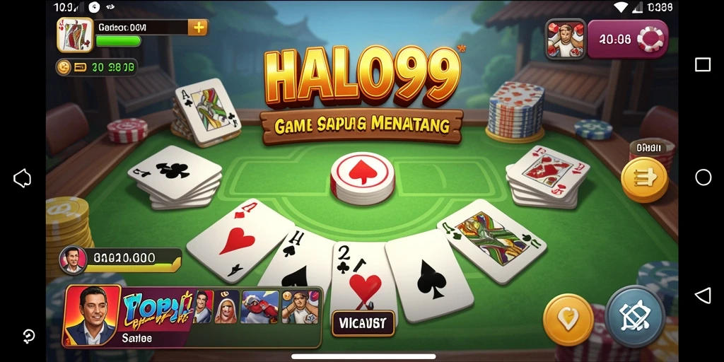 Tangkapan layar gameplay HALO99 menunjukkan serunya permainan Gaple.