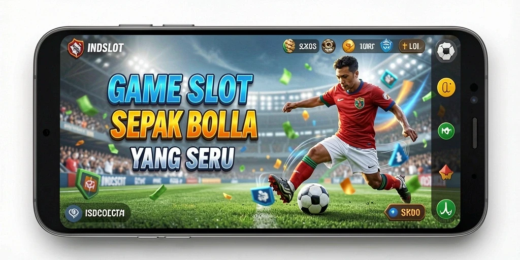 Tampilan gameplay <strong>INDSLOT</strong> yang menarik dengan tema sepak bola.