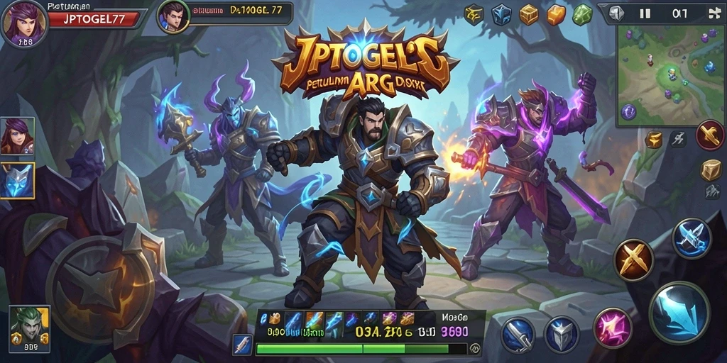 Tampilan gameplay mendebarkan dalam JPTOGEL77 dengan pertarungan yang intens.