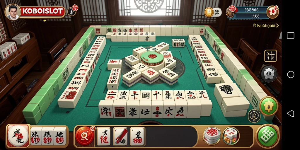 Tampilan menarik dari gameplay Mahjong di KOBOISLOT.