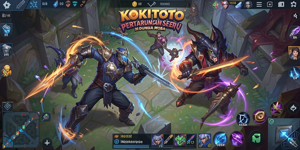 Gameplay seru KOKITOTO dengan pertarungan tim yang mendebarkan.