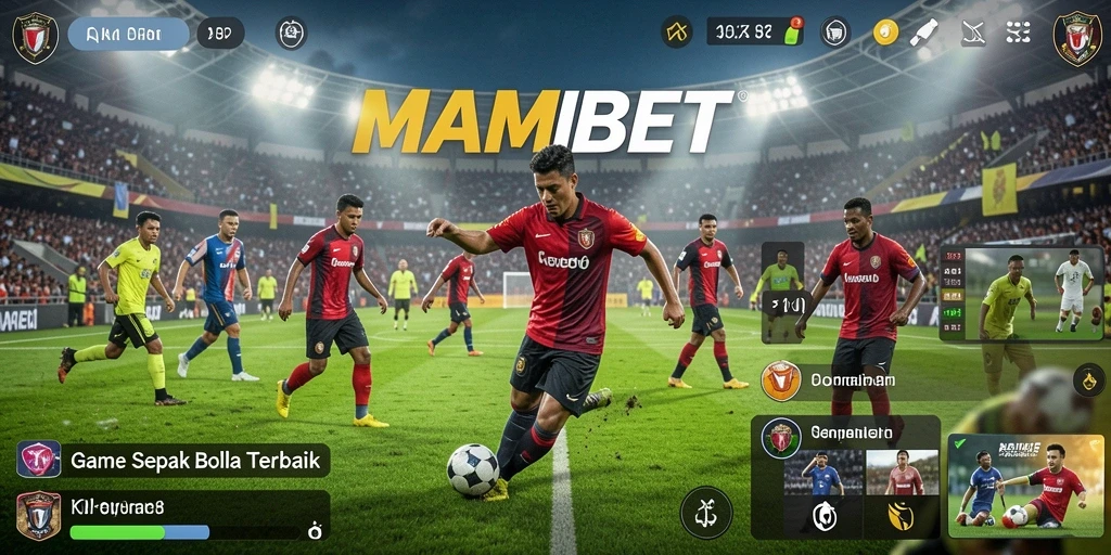 Tampilan gameplay MAMIBET yang menampilkan aksi sepak bola seru.