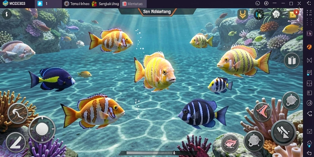 Tampilan gameplay <strong>MODE303</strong> dengan aksi tembak ikan yang seru.