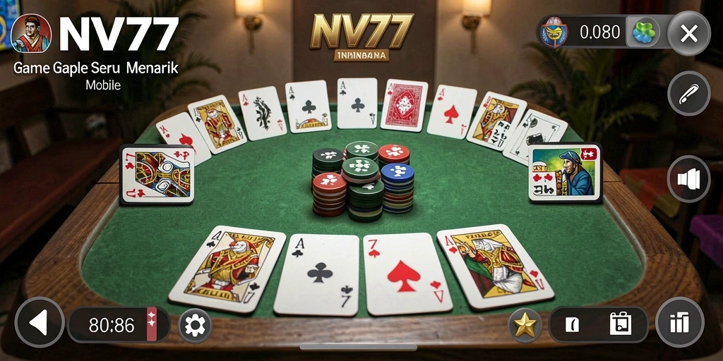 Tampilan gameplay Gaple yang seru dan interaktif di NV77.