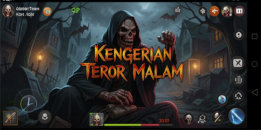 Screenshot menampilkan suasana gelap dan menegangkan dari QQRP.