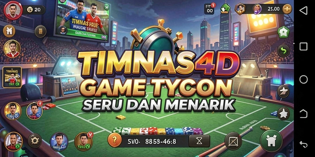 Tampilan gameplay menarik dari TIMNAS4D dengan manajemen tim yang interaktif.
