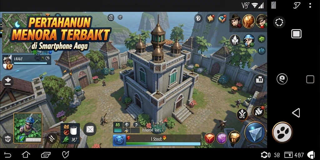 Screenshot gameplay V87 menampilkan aksi menara pertahanan yang mendebarkan.