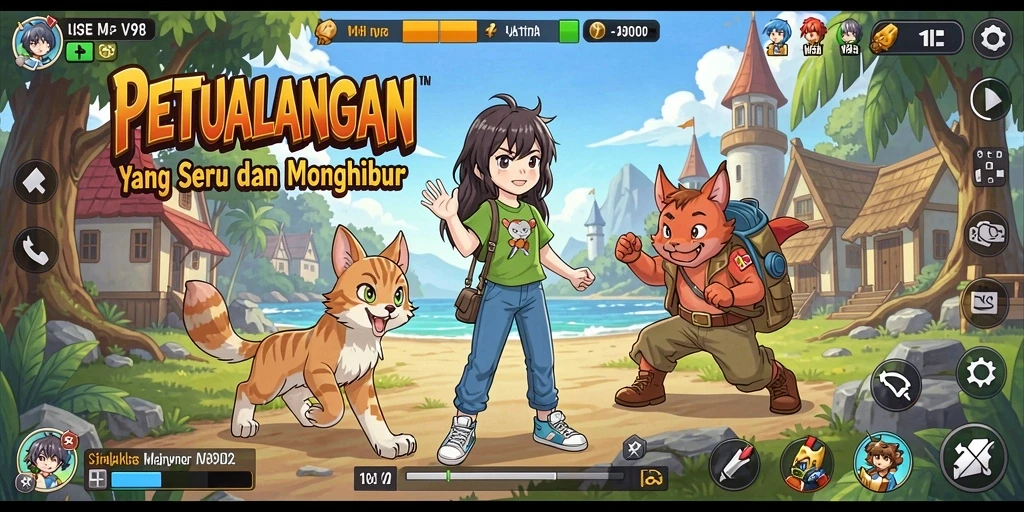 Gameplay seru dan karakter anime yang menarik.