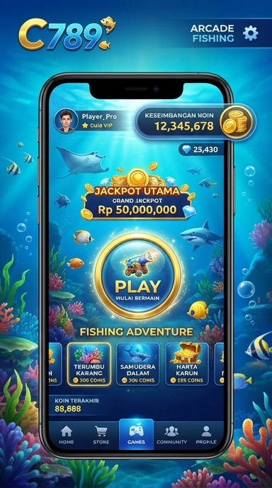 Tampilan utama aplikasi c789 yang menawan dan informatif.